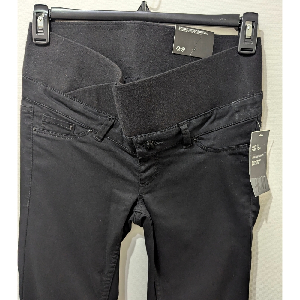 H&M MAMA Super Stretch Black Slim Leg Maternity Pants Size 6 - Picture 4 of 15
